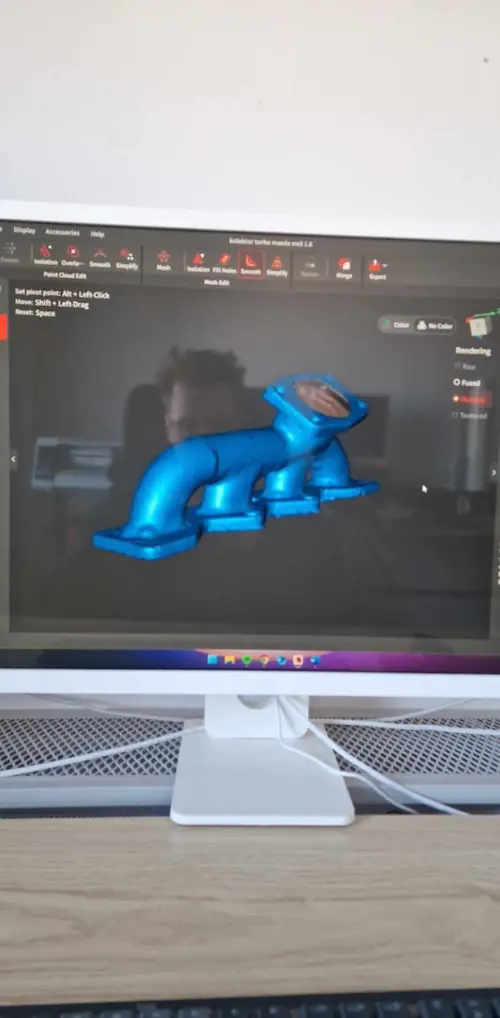 Skan 3D kolektora wydechowego.